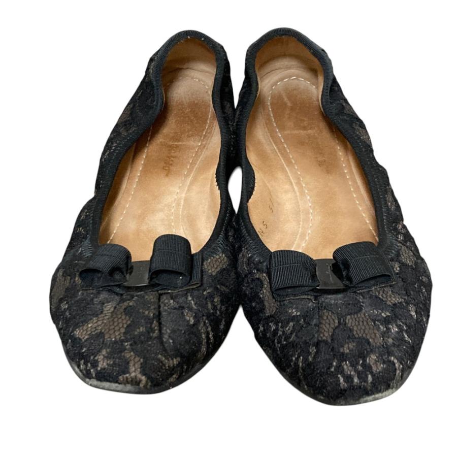 FERRAGAMO　バレエシューズ　ヴァラリボン　ドット　メッシュ　5 1/2 良品 Salvatore Ferragamo サルヴァトーレフェラガモ ヴァラリボン