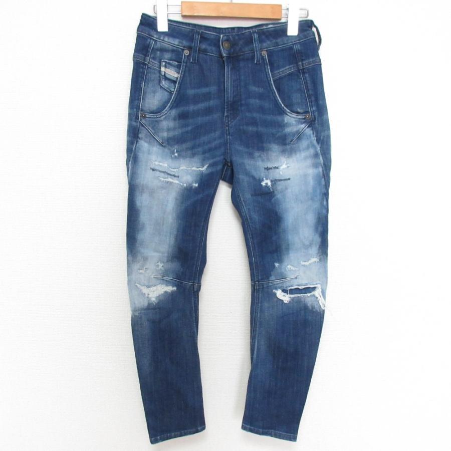 美品 Diesel パターン入りスキニーデニムパンツ DIESEL（ディーゼル） 美品 FAYZA-T ストレッチ ジョグジーンズ
