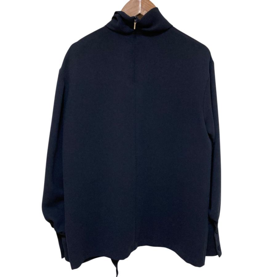 美品 EPOCA エポカ リボン ボウタイ ロングスリーブ ブラウス サイズ40 ネイビー レディース 古着 中古 USED EPOCA（エポカ） 美品 リボン ボウタイ ロングスリーブ ブラウス