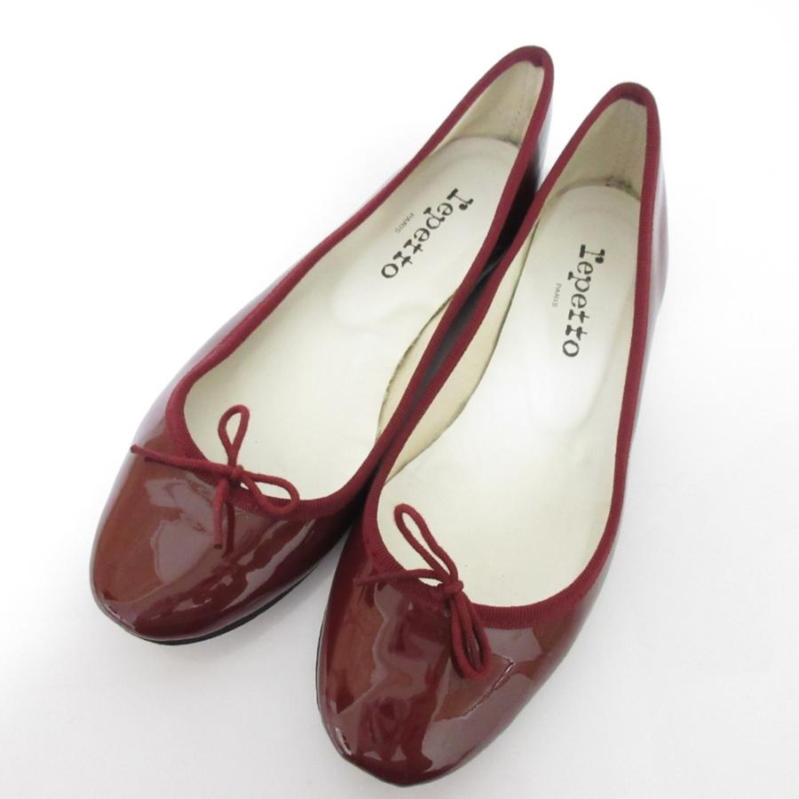 Repetto レペット　エナメル赤 フラットシューズ　バレエシューズ　38 repetto（レペット） 良品 エナメル バレエシューズ フラットシューズ