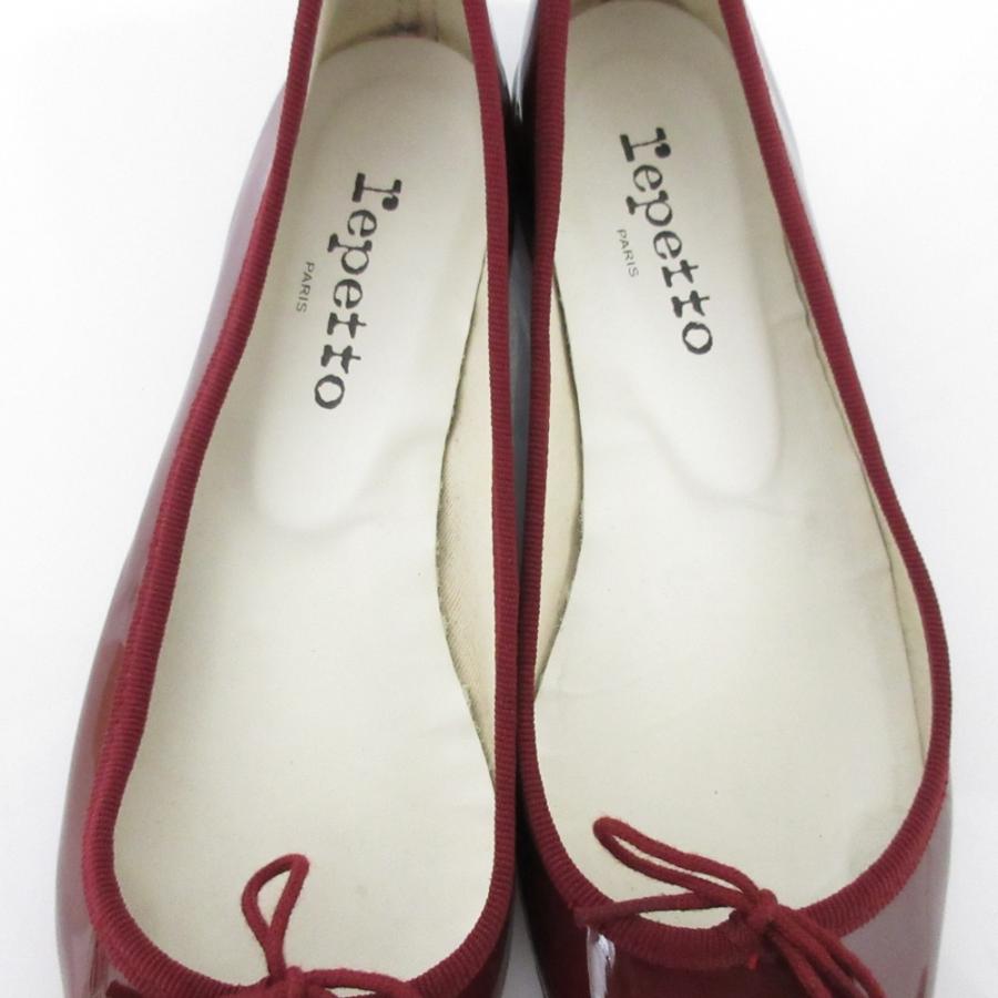 Repetto レペット　エナメル赤 フラットシューズ　バレエシューズ　38 repetto（レペット） 良品 エナメル バレエシューズ フラットシューズ
