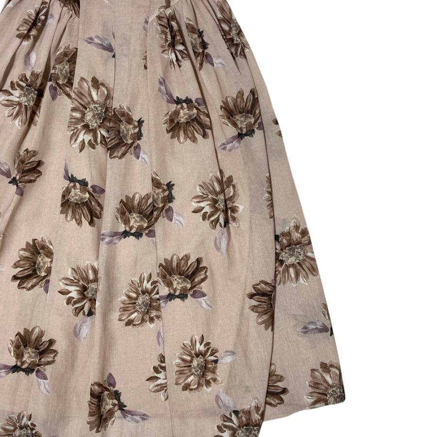 美品 Herlipto ハーリップトゥ Sunflower-Printed Midi Dress