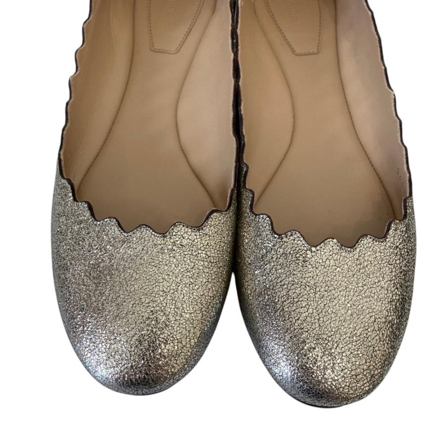 Chloe（クロエ） 美品 スカラップ クラック レザー バレリーナ 