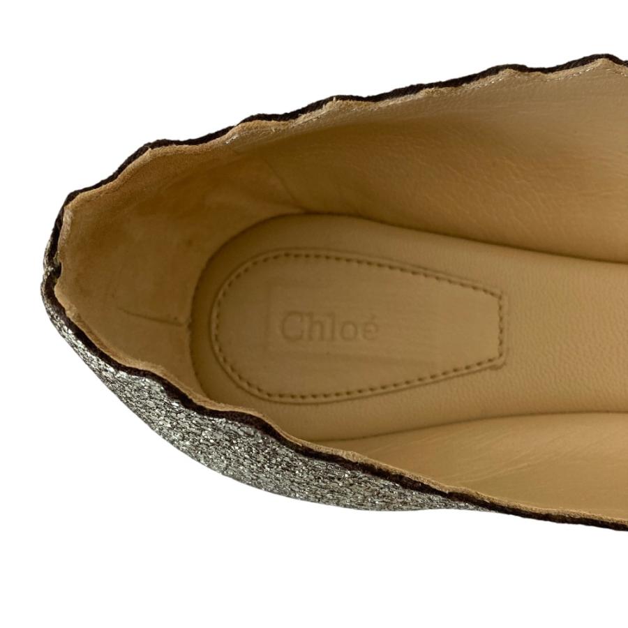 Chloe（クロエ） 美品 スカラップ クラック レザー バレリーナ 