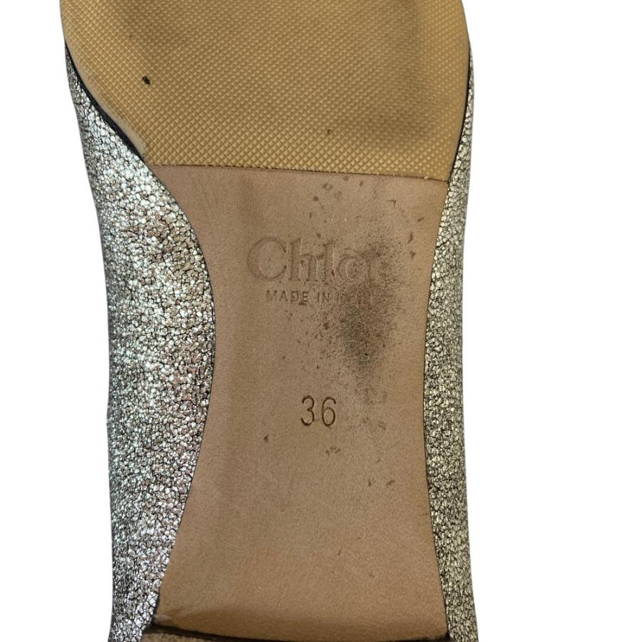 Chloe（クロエ） 美品 スカラップ クラック レザー バレリーナ 