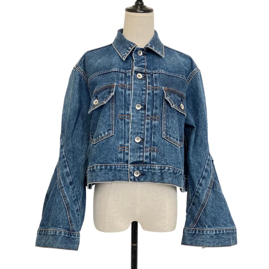sacai（サカイ） 美品 フレアスリーブ クロップドデニムジャケット 23