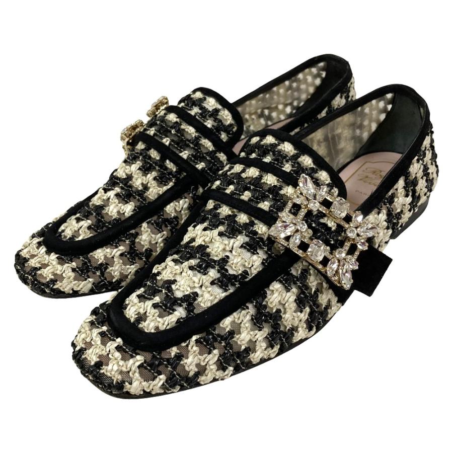 ロジェヴィヴィエ　ツイードパンプス Roger Vivier（ロジェヴィヴィエ） 美品 ビジュー付き ツイード