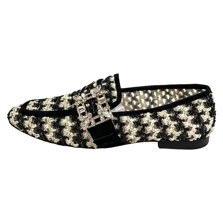 Roger Vivier（ロジェヴィヴィエ） 美品 ビジュー付き ツイード
