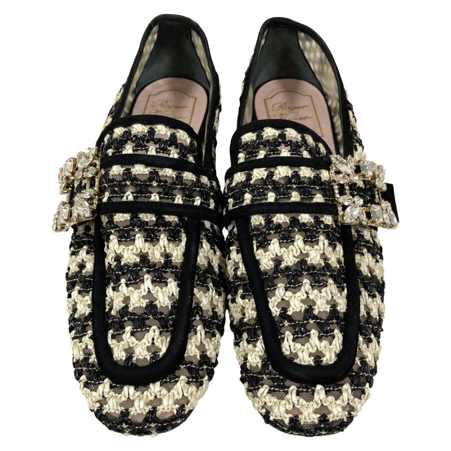 Roger Vivier（ロジェヴィヴィエ） 美品 ビジュー付き ツイード
