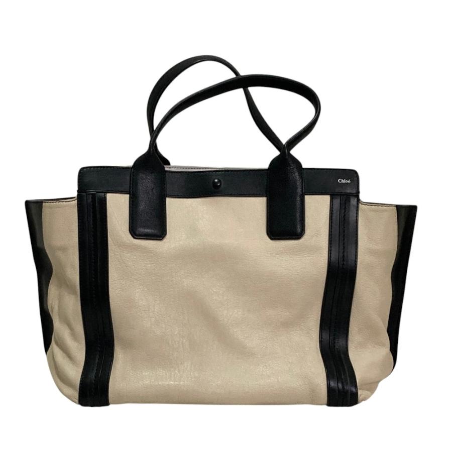 Chloé アイボリー ブラック トートバッグアリソン Chloe（クロエ） 良品 アリソン トートバッグ サイズ0 ベージュ