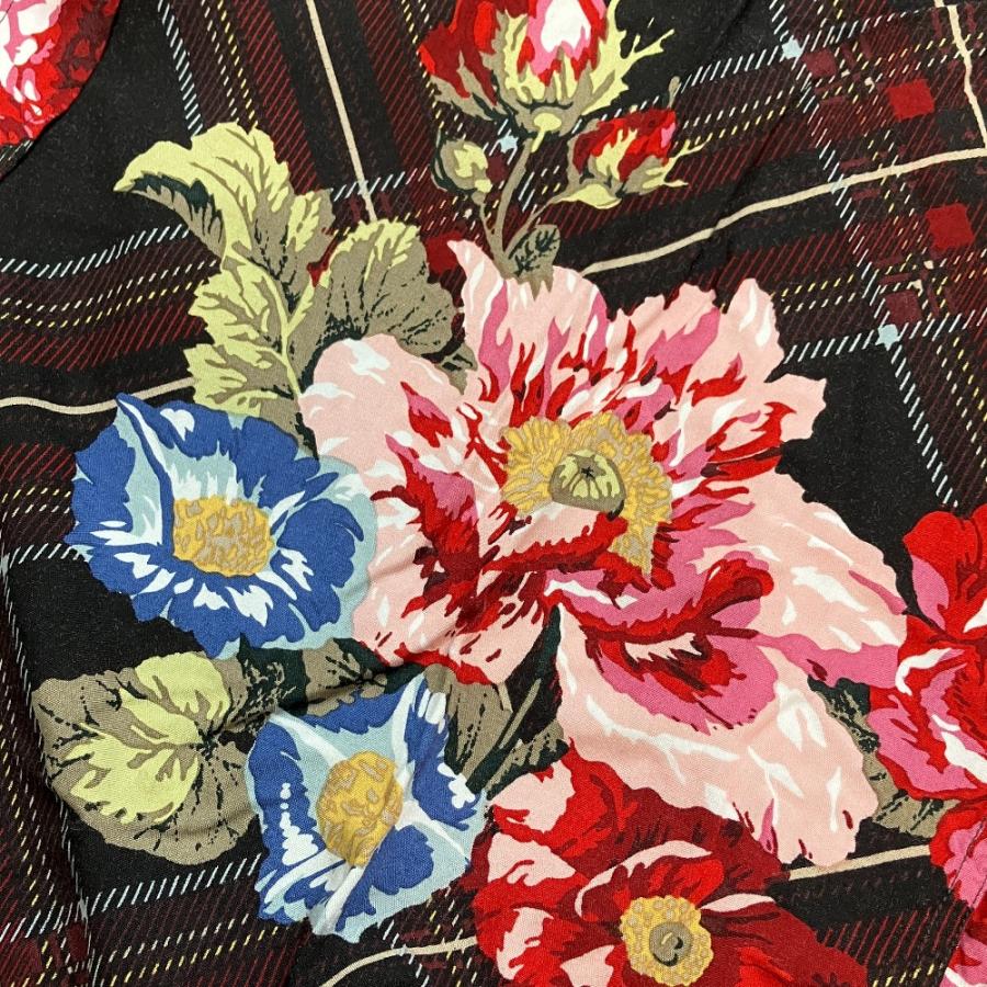 Karl Helmut 美品 カールヘルム チェック フラワープリント レーヨン