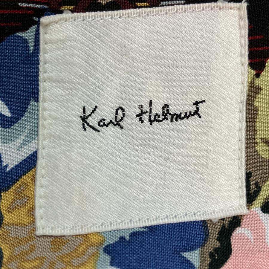Karl Helmut 美品 カールヘルム チェック フラワープリント レーヨン