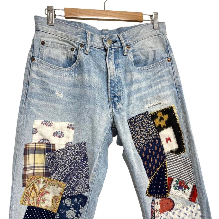 BLUE BLUE（ブルーブルー） 美品 パッチワーク デニムパンツ W31
