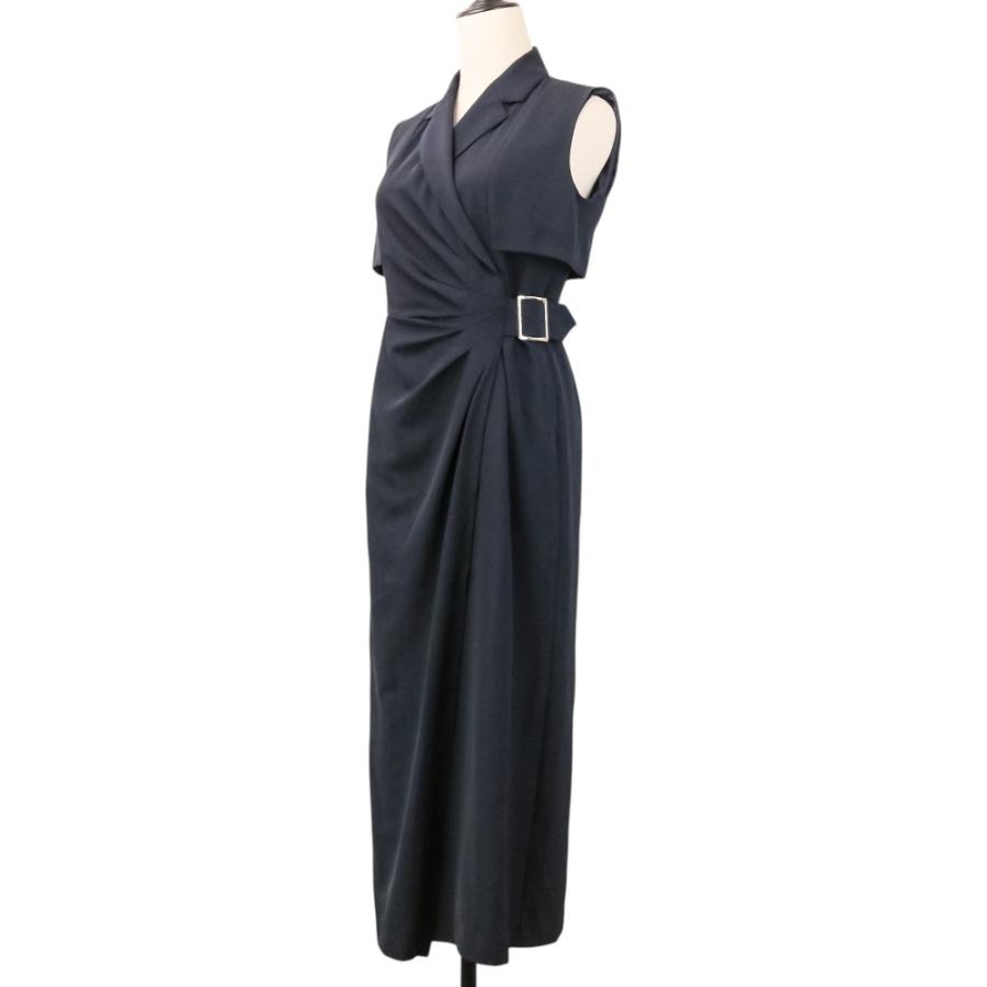 美品 L’AUBE BLANC ローブブラン カシュクールドレープワンピース 美品 L'AUBE BLANC ローブブラン Side-buckle Drape Dress