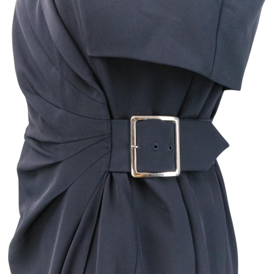 美品 L'AUBE BLANC ローブブラン Side-buckle Drape Dress