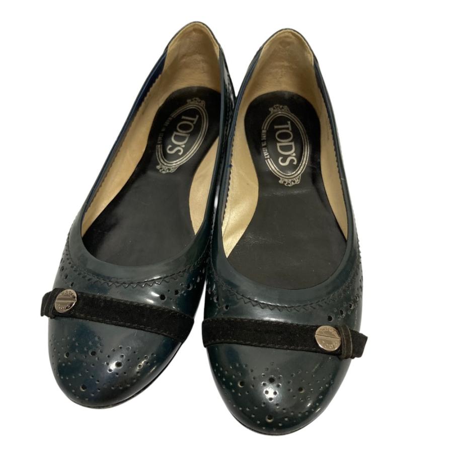 TOD'Sフラットパンプス エナメル レッド 新品 23.5㎝