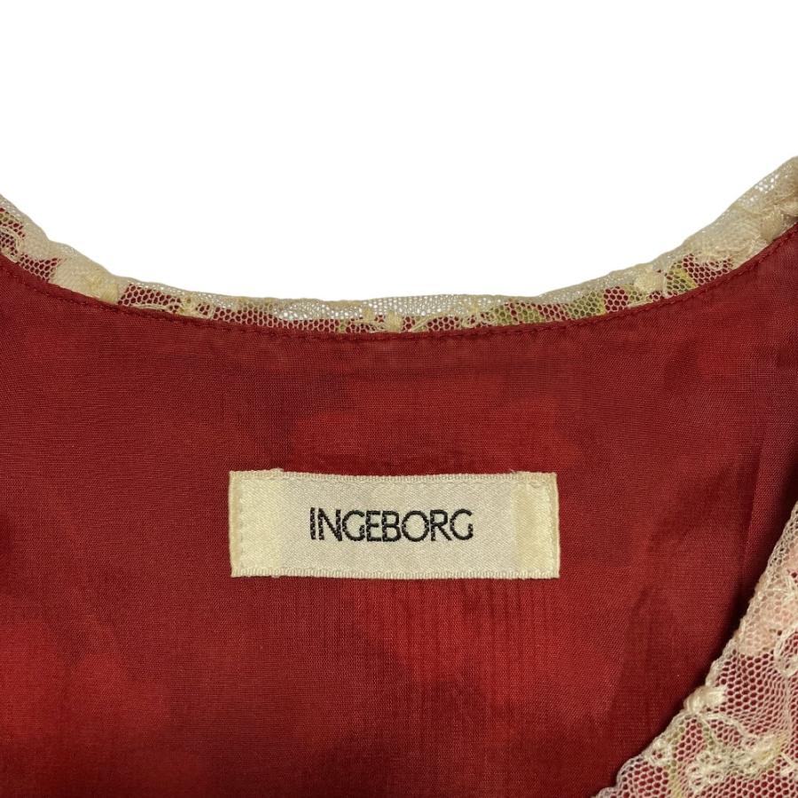INGEBORG（インゲボルグ） 美品 レースカラー フラワープリント ロング