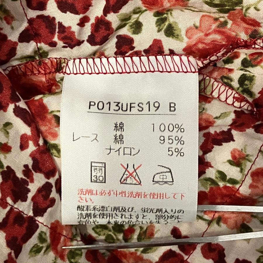 【美品】ピンクハウス　薔薇刺繍チュールレース ティアードスカート PINK HOUSE（ピンクハウス） 美品 FLEUR ROUGE ローズプリント 段々
