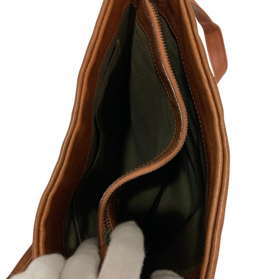 genten（ゲンテン） スクエア ショルダーバッグ ブラウン レディース
