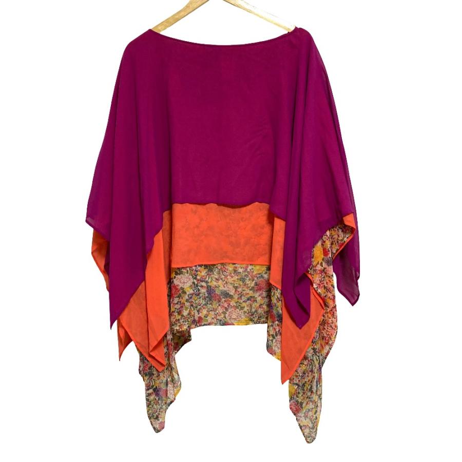 ETRO（エトロ） 美品 シルク フラワープリント ポンチョ ブラウス 