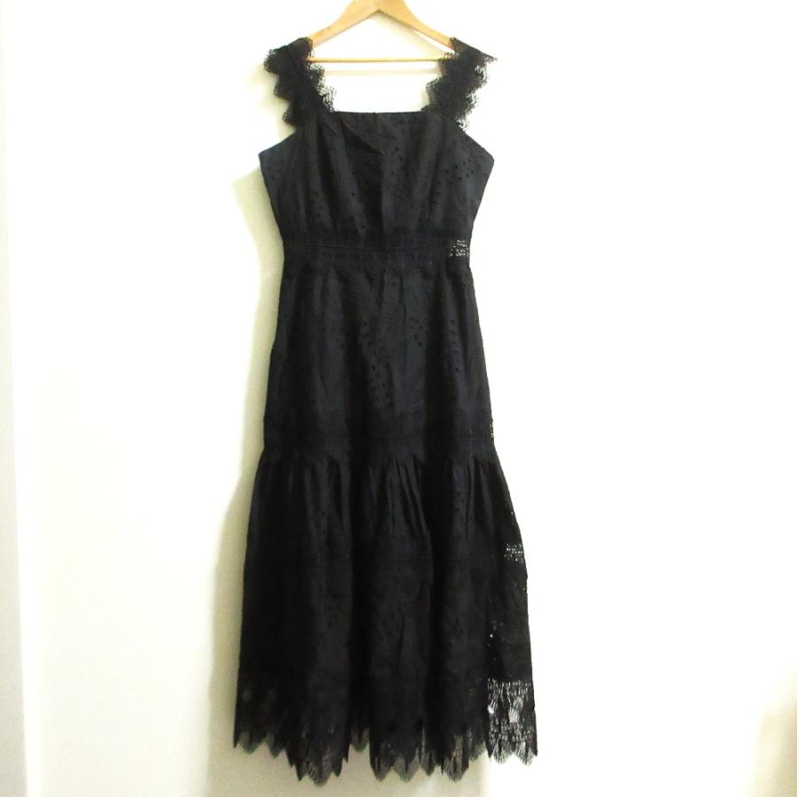 ANDREA & Co. レースロングワンピース ブラック 美品 ANDREA&Co. アンドレアアンドコー ノースリーブ レースドレス