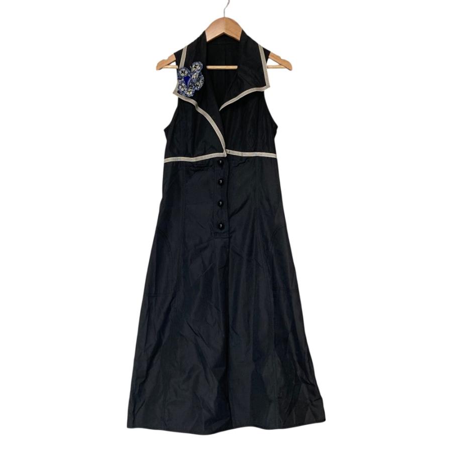 MOSCHINO（モスキーノ） 良品 コサージュ ノースリーブワンピース 