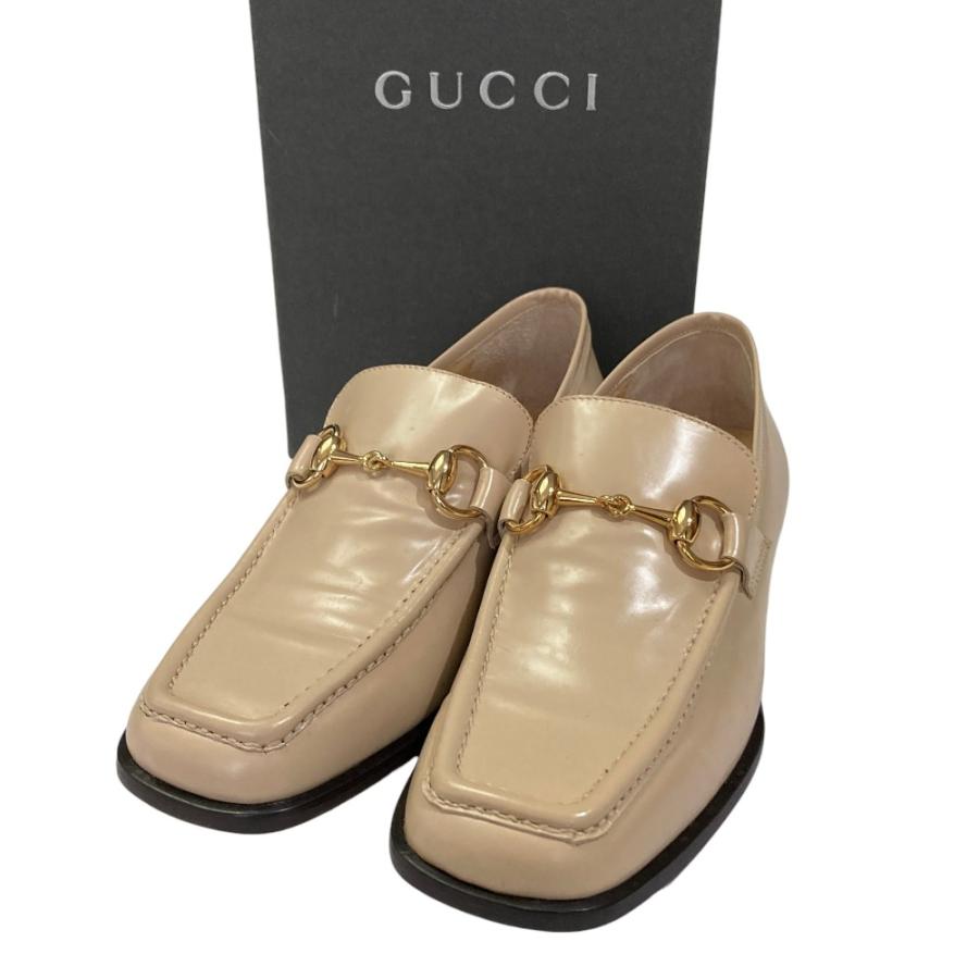 GUCCI（グッチ） 未使用 レザー スクエアトゥ ビットローファー 36 約 
