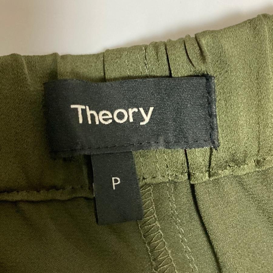 theory（セオリー） 美品 サテン カーゴパンツ サイズP グリーン