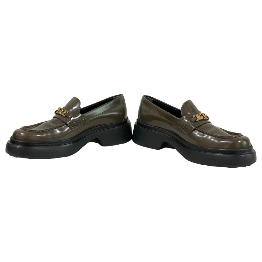 【美品】TOD’S Tチェーン タイムレスヒール ローファー パンプス 23cm 新品同様 TOD'S トッズ Tタイムレス チェーン レザー ローファー