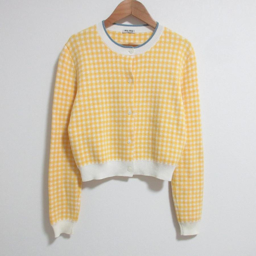 miu miu（ミュウミュウ） 美品 ギンガムチェック クルーネック ニット
