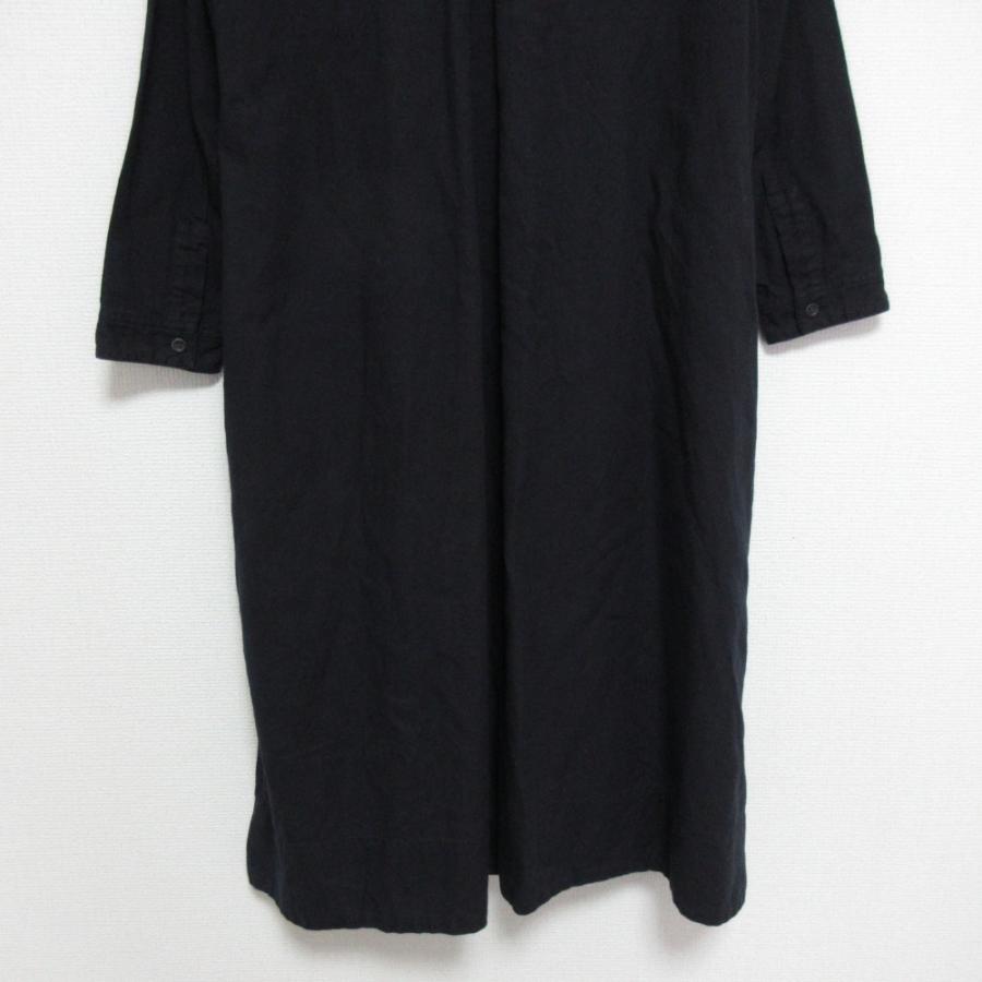 美品 45R フォーティファイブアール デニムノーカラーシャツワンピース