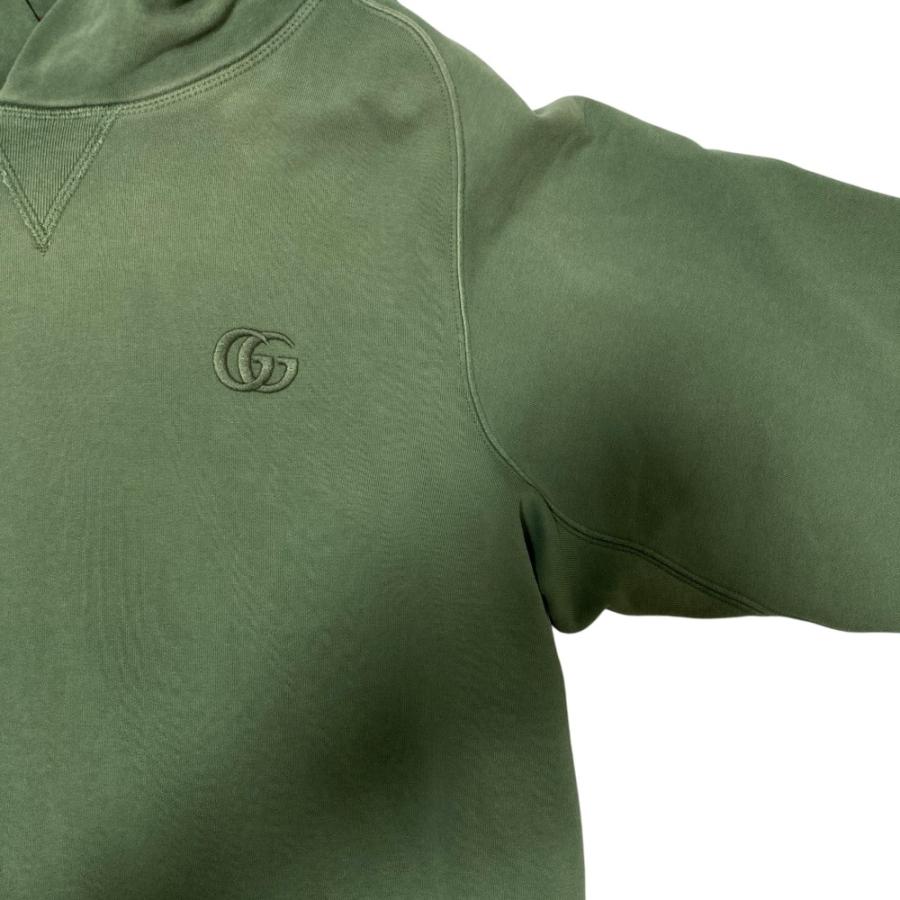 美品 25年商品 Gucci グッチ GG スウェット プルオーバー パーカー 828361 サイズS グリーン メンズ 古着 中古 USED GUCCI（グッチ） 美品 25年商品 GG スウェット プルオーバー パーカー