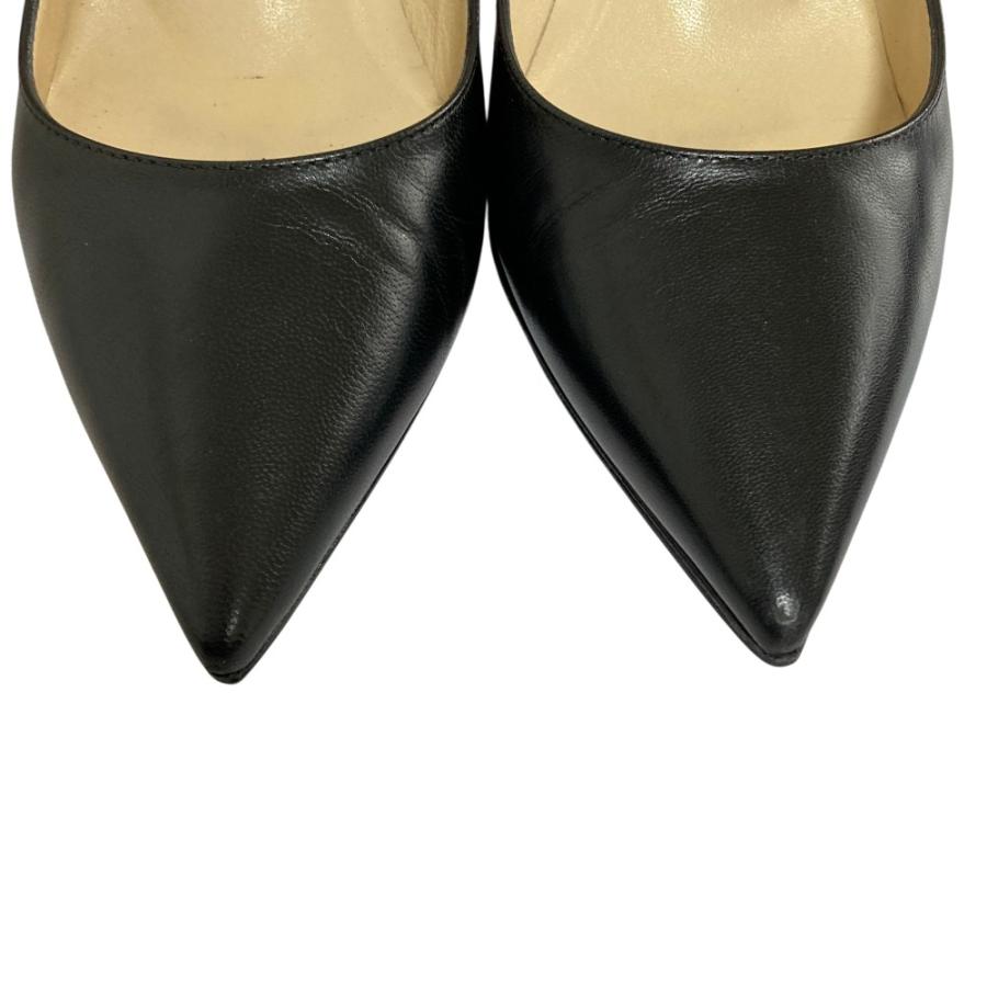 JIMMY CHOO パンプス ブラック 35　美品です。 JIMMY CHOO（ジミーチュウ） 美品 レザー ポインテッドトゥ パンプス