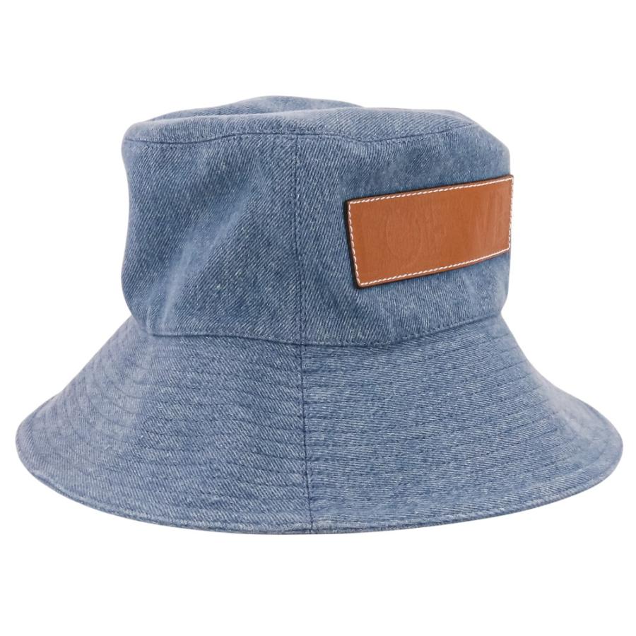 LOEWE（ロエベ） 良品 フレイド フィッシャーマンハット デニム&カーフ
