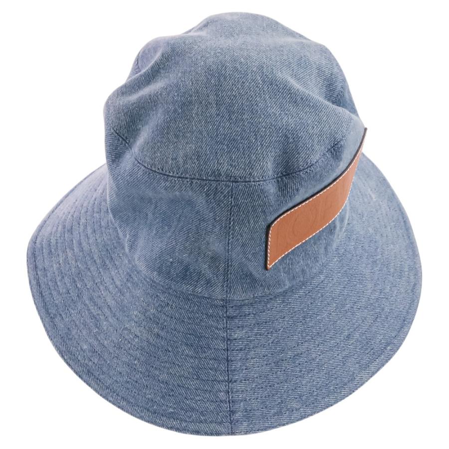LOEWE（ロエベ） 良品 フレイド フィッシャーマンハット デニム&カーフ
