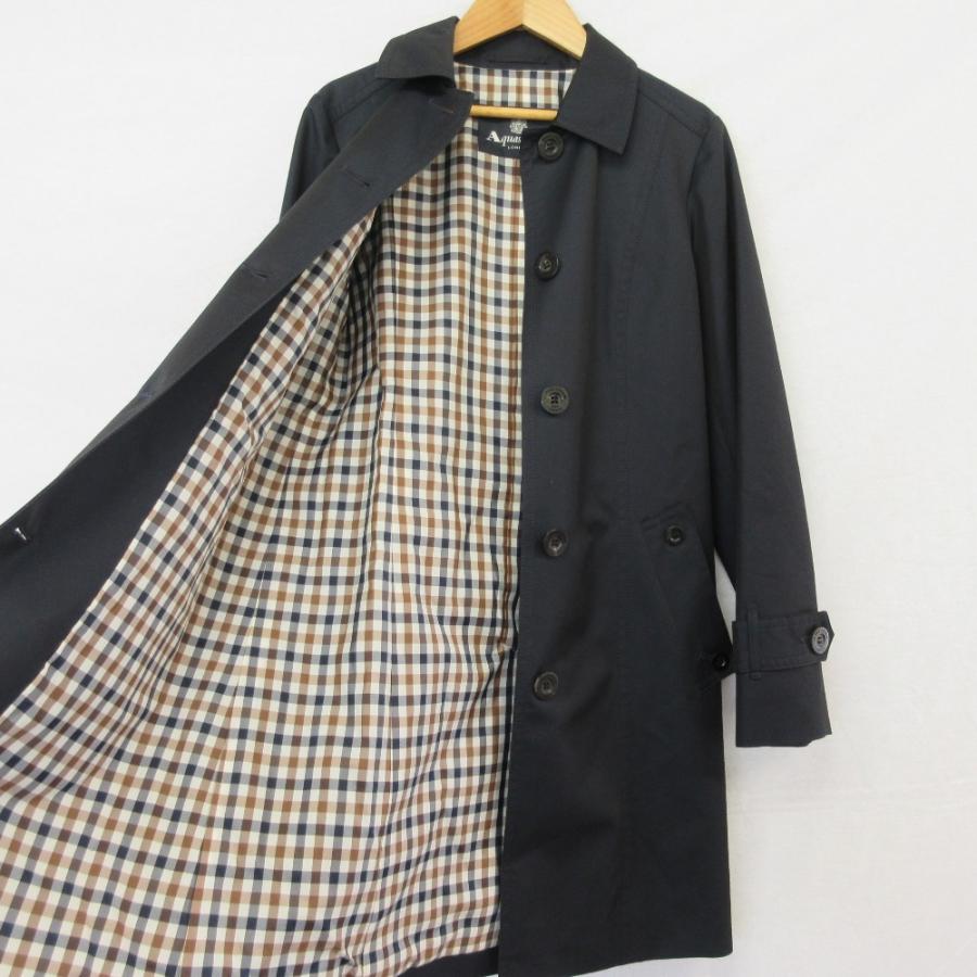 Aquascutum（アクアスキュータム） 良品 裏地チェック ステンカラー