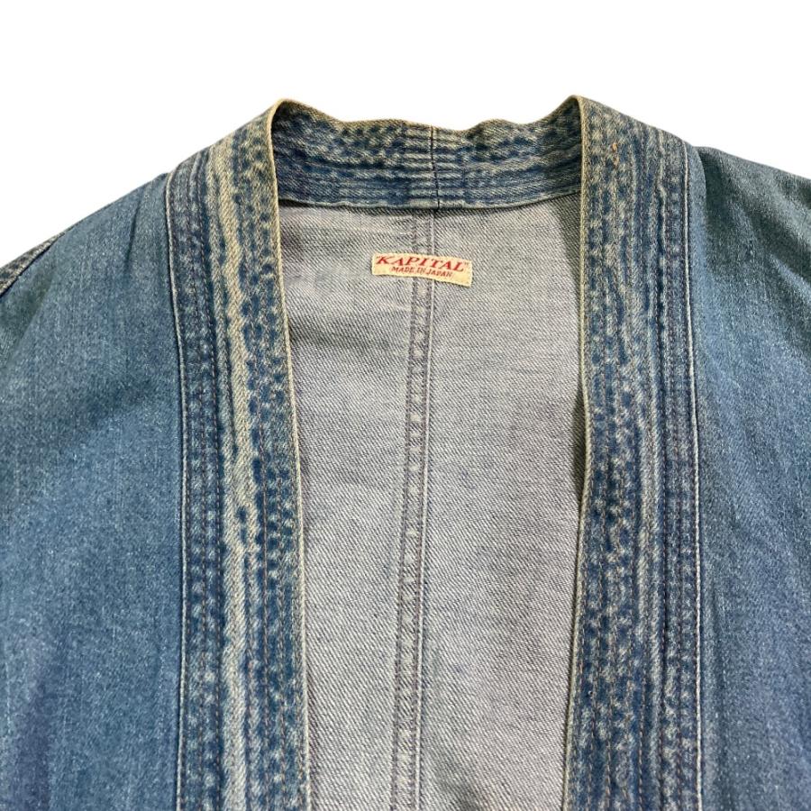 激レア kapital kountry アイヌ紋様 デニム KAKASH シャツ KAPITAL（キャピタル） KAKASHI shirts シャツ EK-603 サイズ2 ブルー