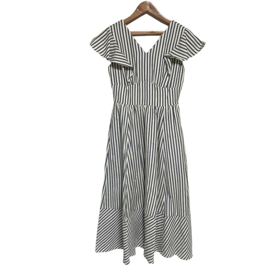 ワンピース herlipto Kerry Striped Ruffle Dress 美品 Herlipto ハーリップトゥ Kerry Striped Ruffle Dress ワンピース