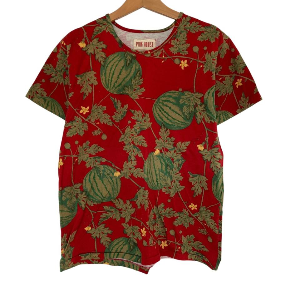 【美品】 PINK HOUSE Tシャツ セット　ロゴ　スイカ　パイナップル PINK HOUSE（ピンクハウス） 美品 スイカ柄 Tシャツ レッド レディース