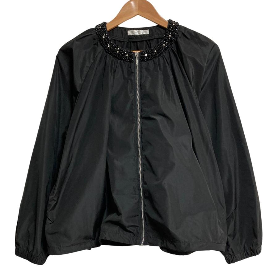 美品 DoCLASSE ドゥクラッセ ビジュートリム タフタブルゾン 