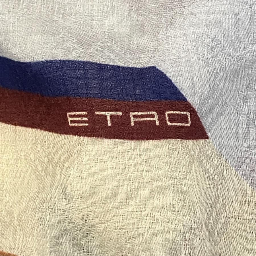 ETRO（エトロ） 美品 ペイズリー柄 フリンジ 大判ストール パープル