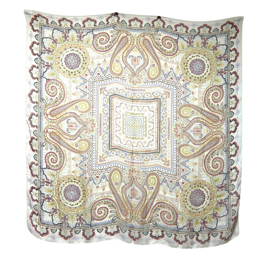 ETRO（エトロ） 美品 ペイズリー柄 シルク 大判ストール スカーフ オフ 
