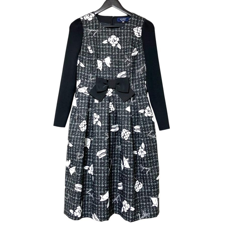 M'S GRACY（エムズグレイシー） 美品 ツイードライク モチーフ柄