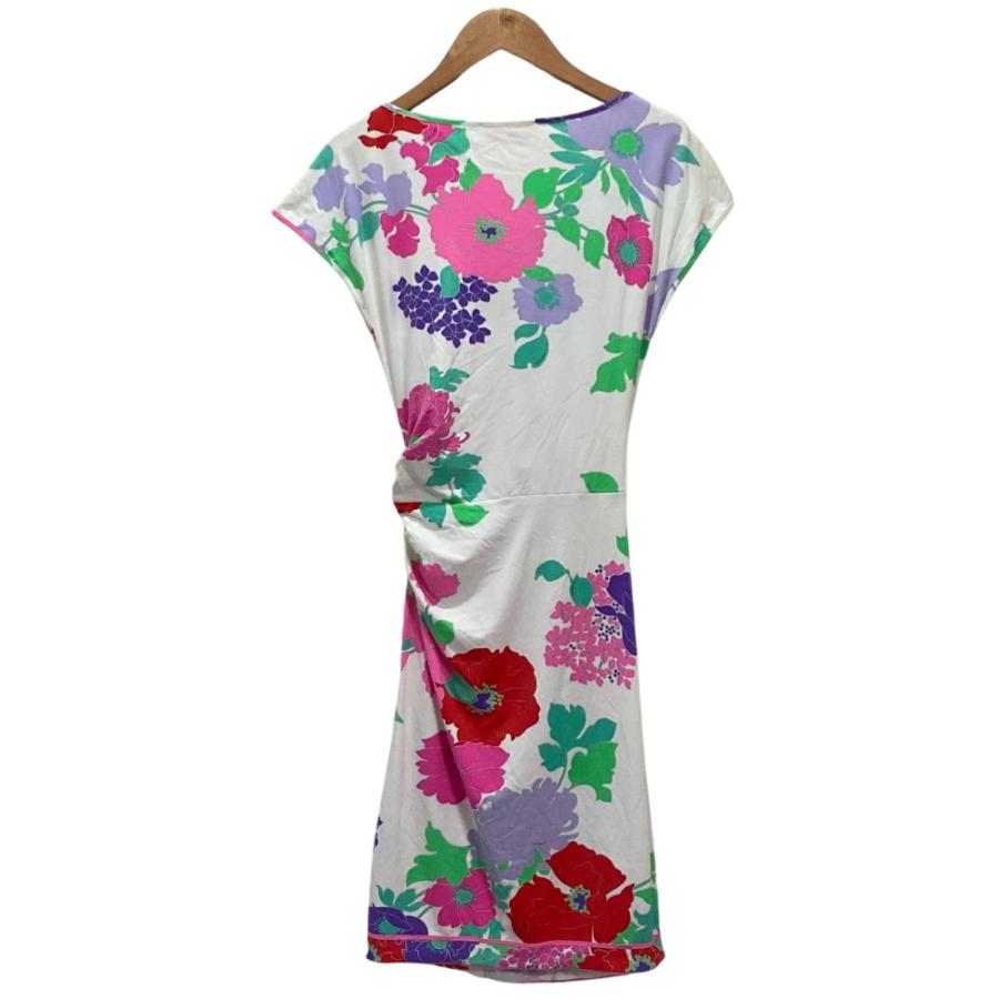 伊製レオナールパリフューシャ*インポートコレクション カシュクールワンピース40 LEONARD（レオナール） 良品 LEONARD PARIS FUCHSIA レオナールパリ