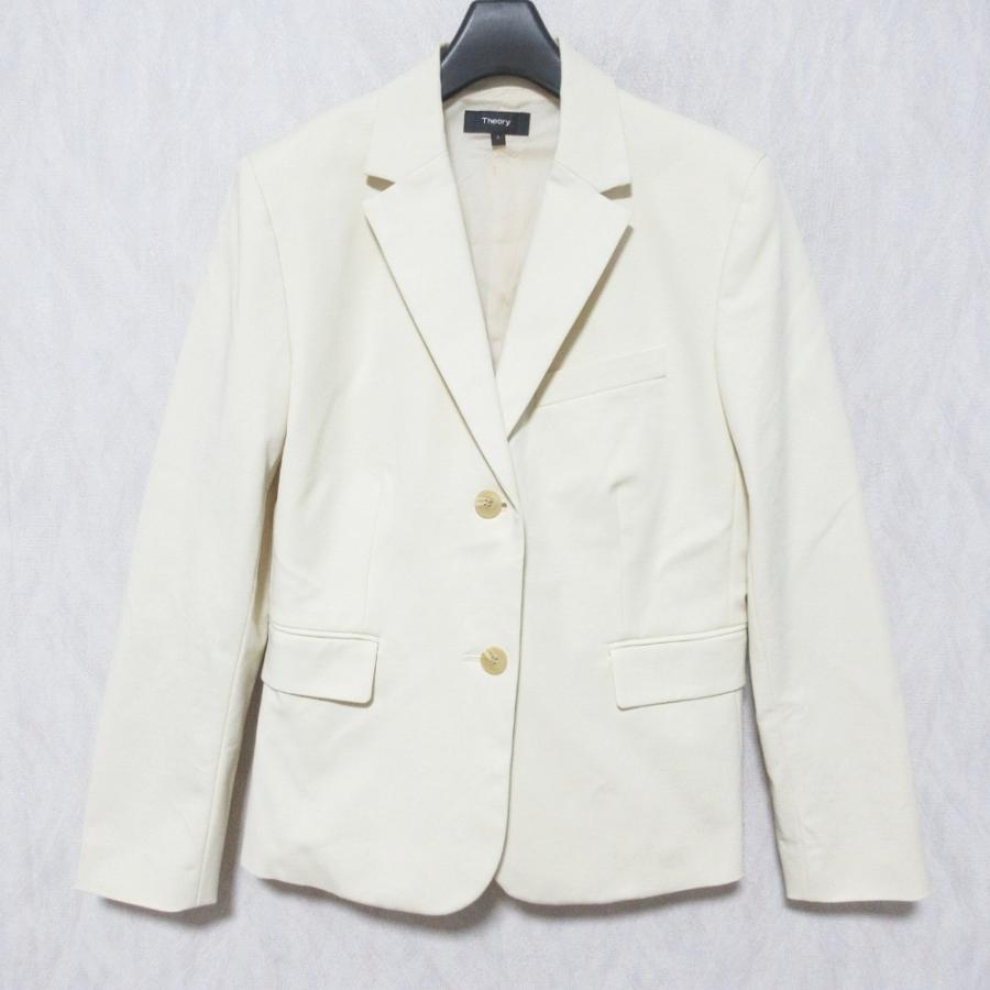 【極美品】セオリー テーラードジャケット ダブルストレッチ アイボリー サイズ2 theory（セオリー） 美品 DOUBLE STRETCH ストレッチ テーラード