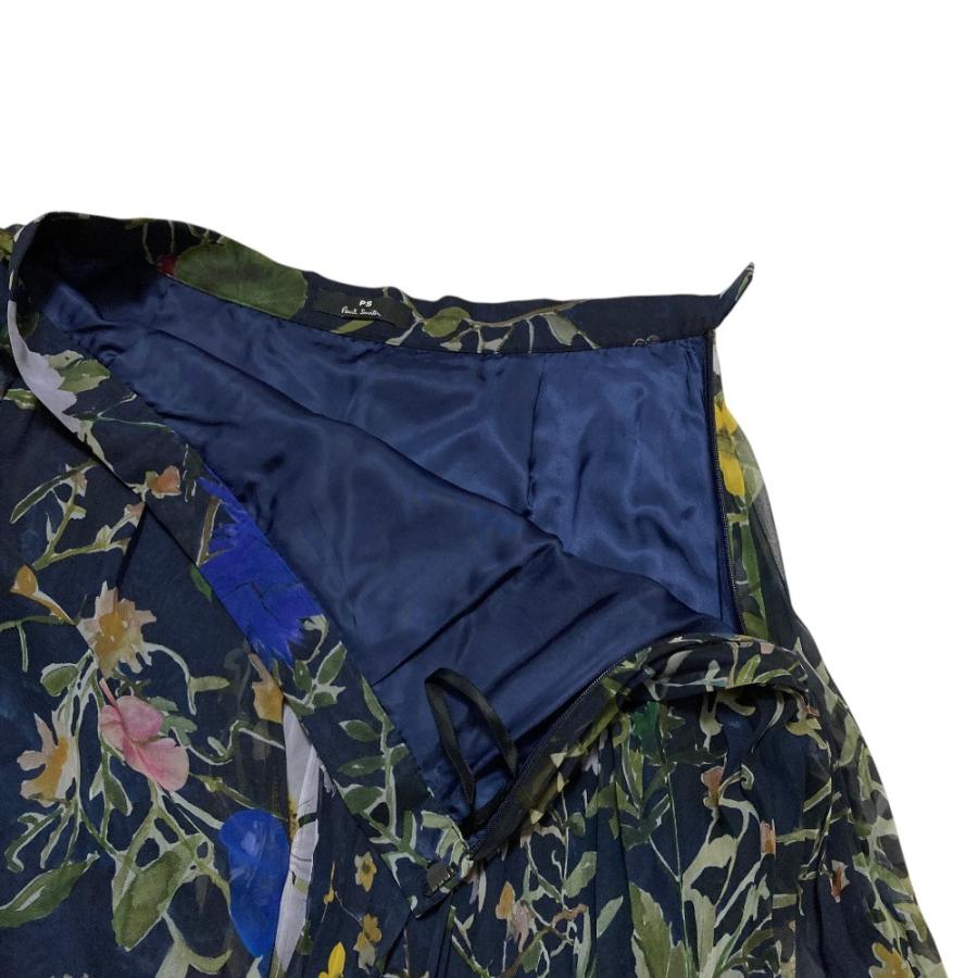 【美品】ポールスミス　ビッグフラワープリント　スカート　花柄　ロング　マキシ PS Paul Smith 美品 ピーエスポールスミス フラワープリント シアー