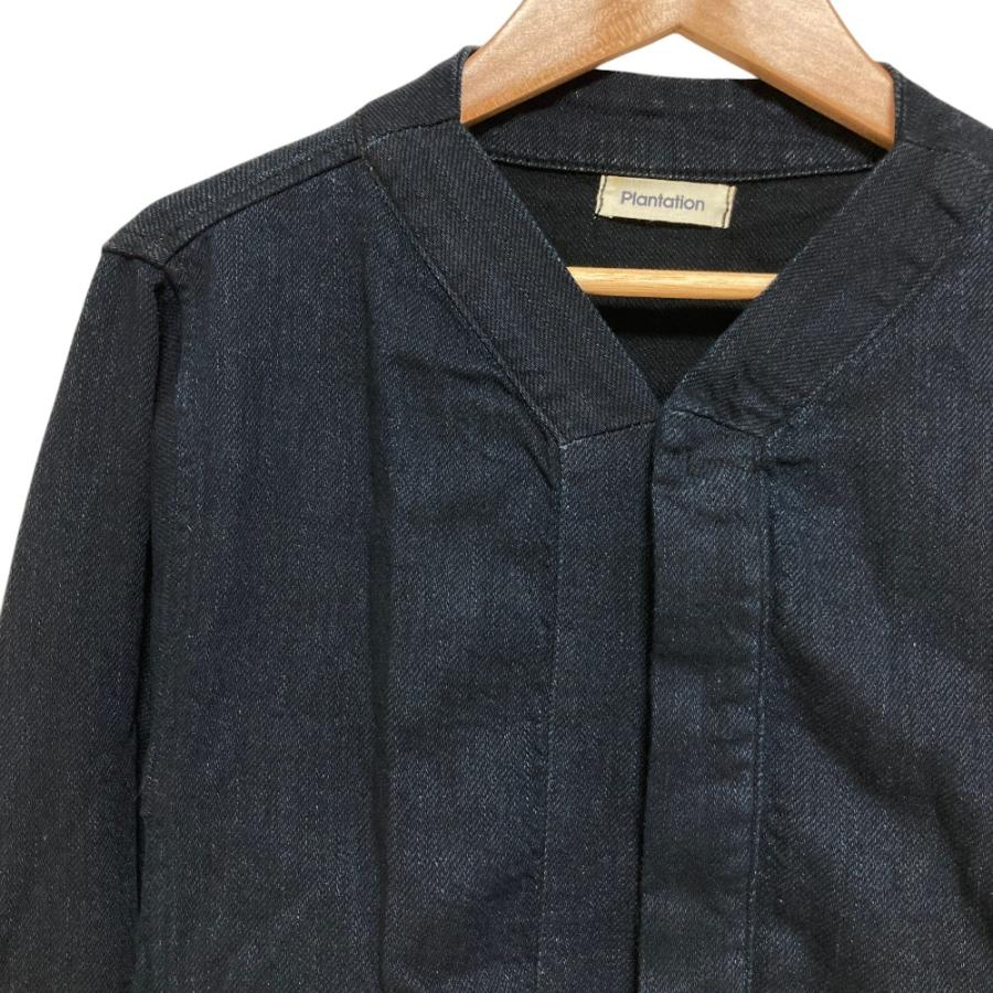 レディース [美品]Plantation ノーカラージャケット ネイビー Mサイズ
