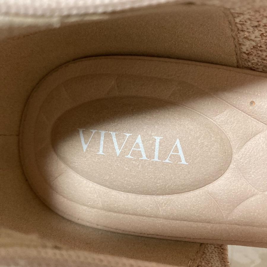 美品 vivaia ビバイア ツイード サイドリボン Vカット ポインテッド