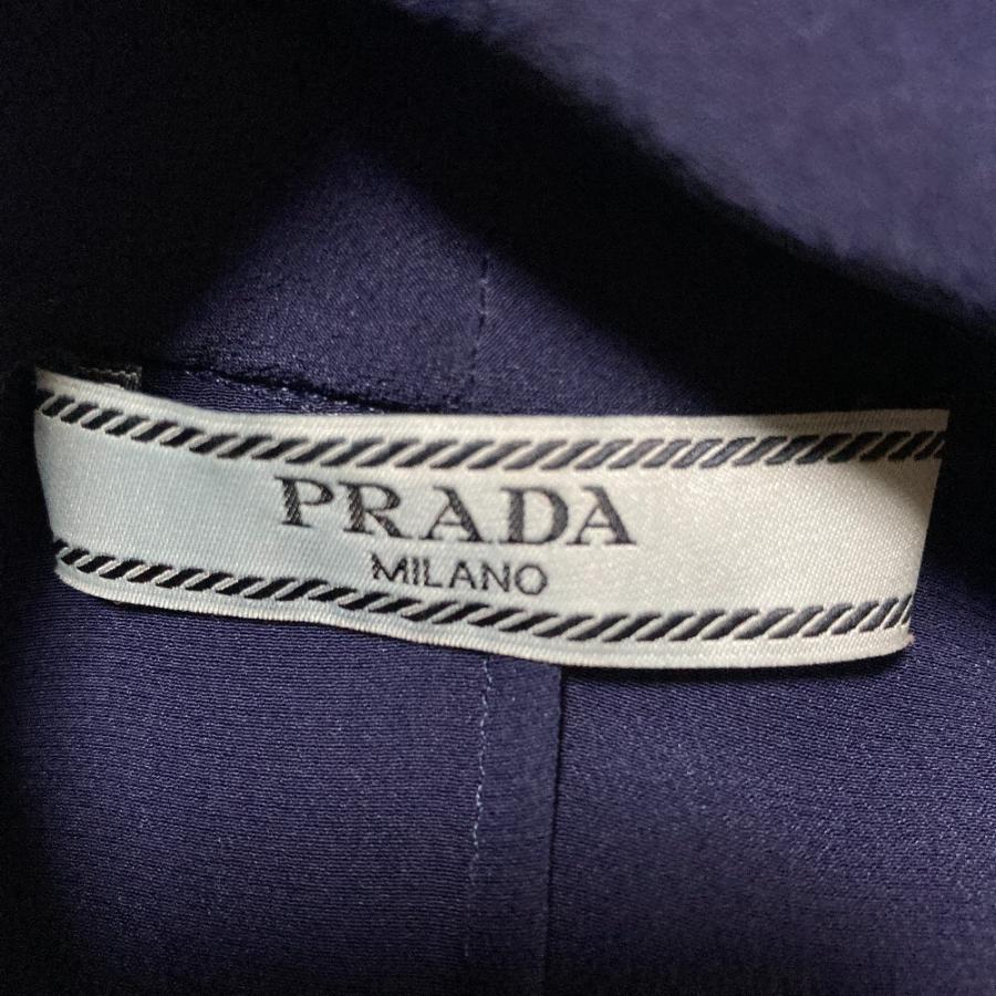 PRADA（プラダ） 美品 ボウタイ付 シルクブラウス 40 ネイビー