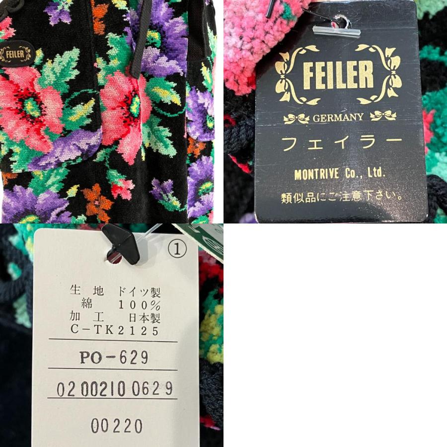 feiler（フェイラー） 未使用 シュニール織り 花柄 エプロン ブラック